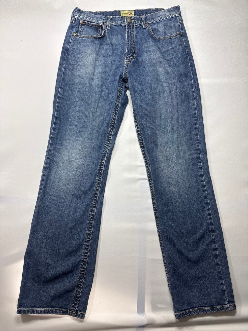 Wrangler 20X Men's Style 33 Extreme Relaxed Straight Blue Jeans 34x36 (36x35.5)